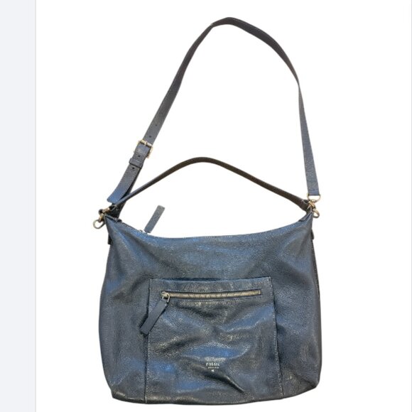 Fossil Handbags - Fossil Black Leather Zip Hand/Shoulder Bag Zip Outside or Inside Cell Phone Comp